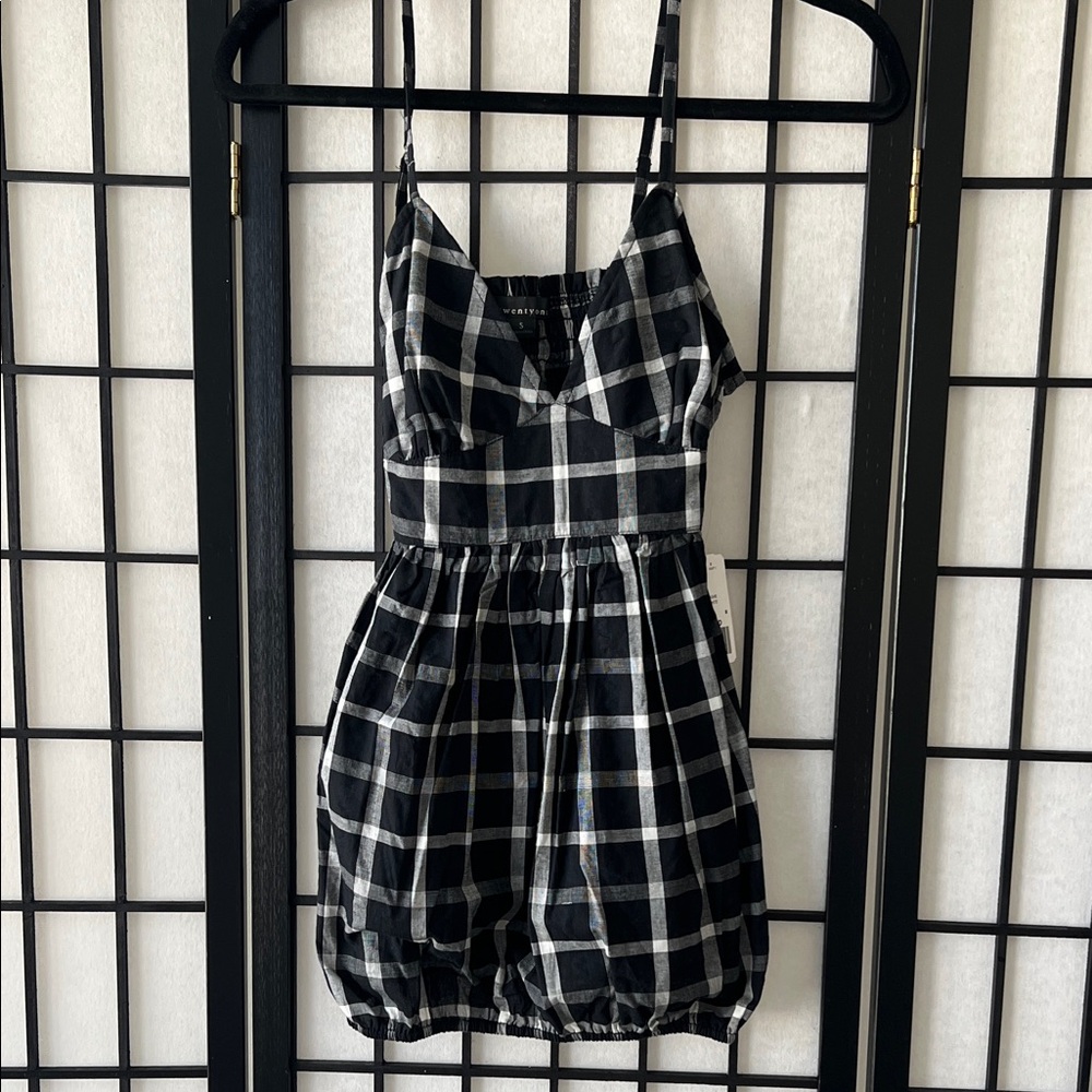 Black and White Plaid Dress